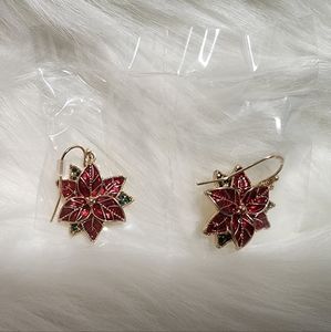 Festive Pretty Poinsettia Earrings